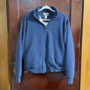 LL. Bean Men's Large Jacket Fleece Lined Full Zip Workwear Rugged Katahdin Blue